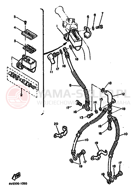 Schemat "Pompa hamulcowa przednia" do Yamaha XJ550