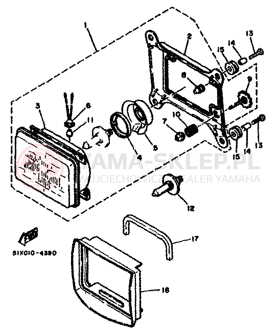 Schemat "Lampa przód" do Yamaha RD500LC