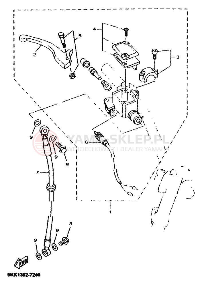 Schemat "CYLINDER MASTER" do Yamaha NEOS