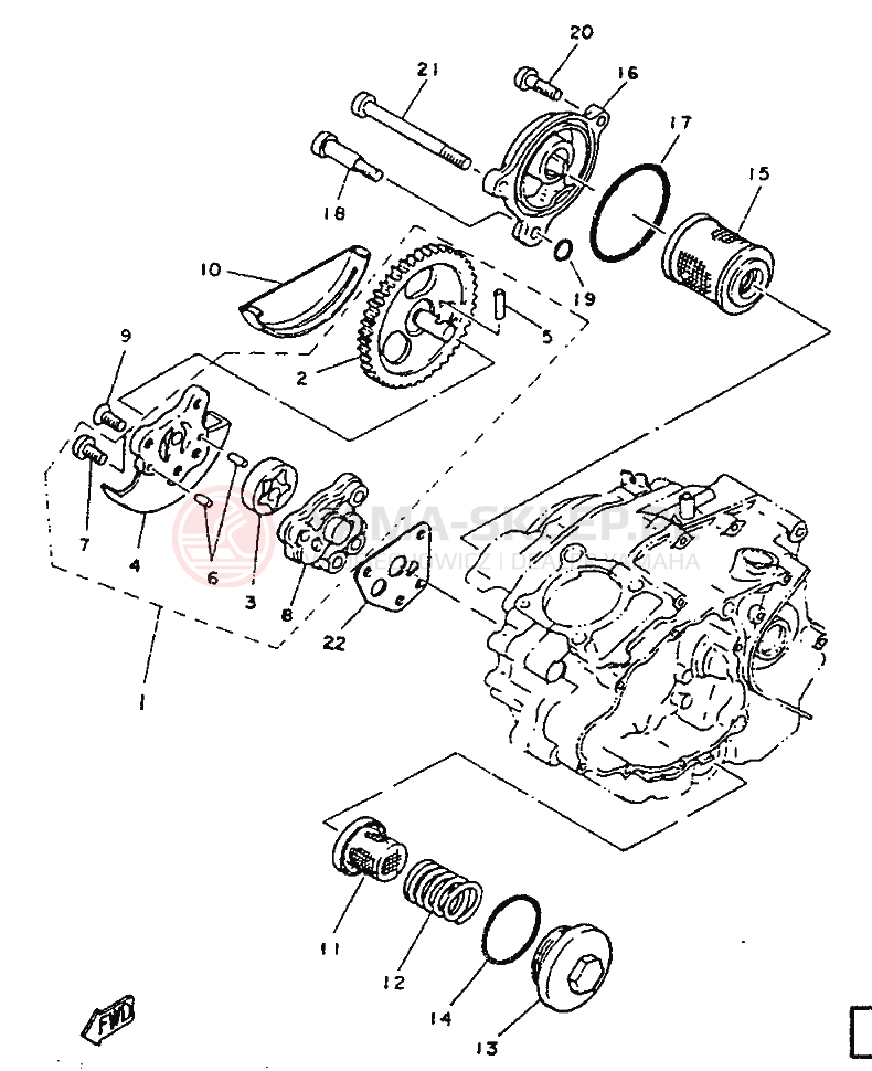 Schemat "Pompa olejowa" do Yamaha SR125