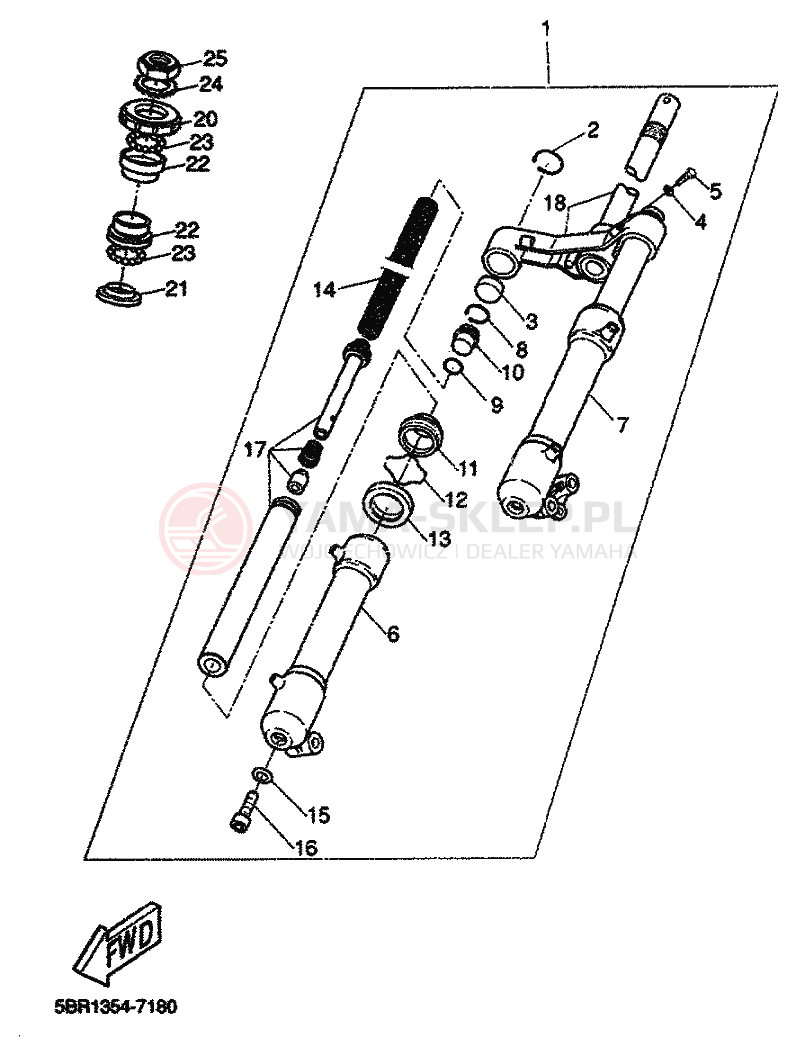 Schemat "Amortyzatory przód" do Yamaha AEROX