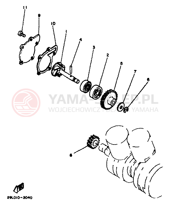 Schemat "Pompa wody" do Yamaha RD350LC