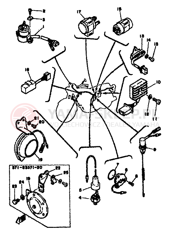 Schemat "układ elektryczny" do Yamaha XS500