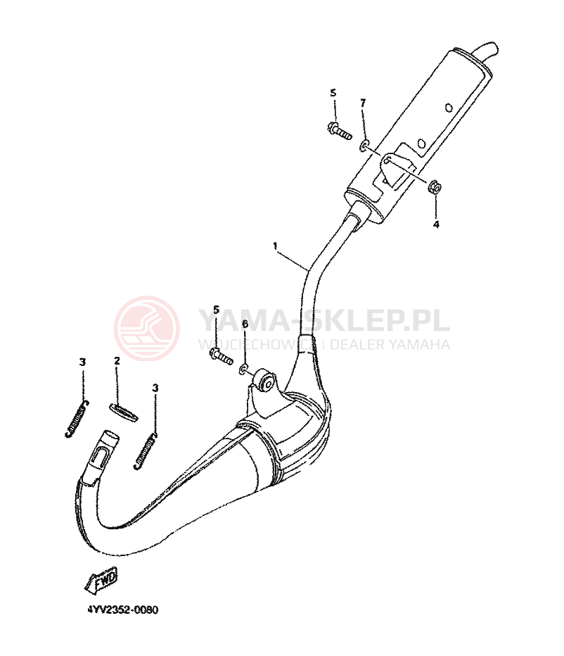 Schemat "Wydech końcowy" do Yamaha TZR50R
