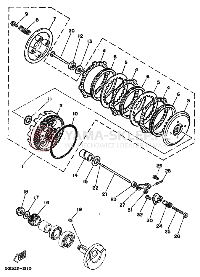 Schemat "sprzęgło" do Yamaha RD80