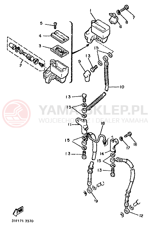 Schemat "Pompa hamulcowa przednia" do Yamaha XJ900