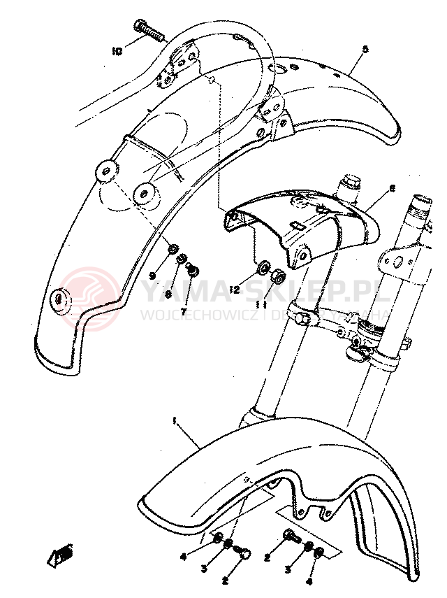 Schemat "błotnik" do Yamaha TY50M