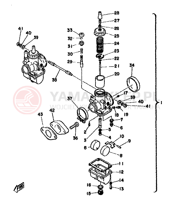 Schemat "Gaźnik" do Yamaha TZ350F