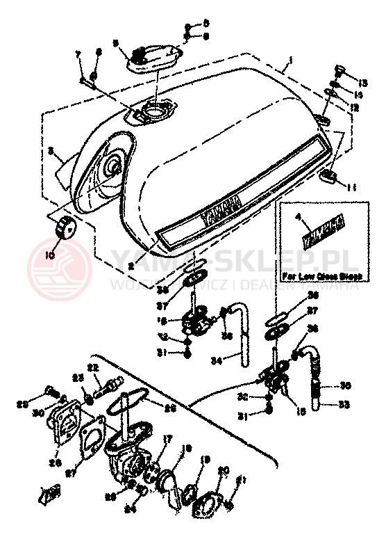 Schemat "zbiornik paliwa" do Yamaha XS500