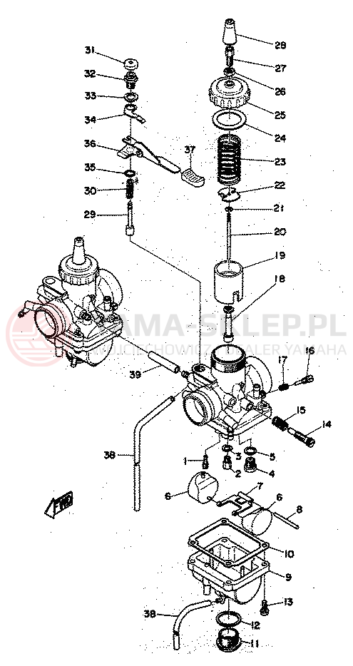 Schemat "Gaźnik" do Yamaha RD350