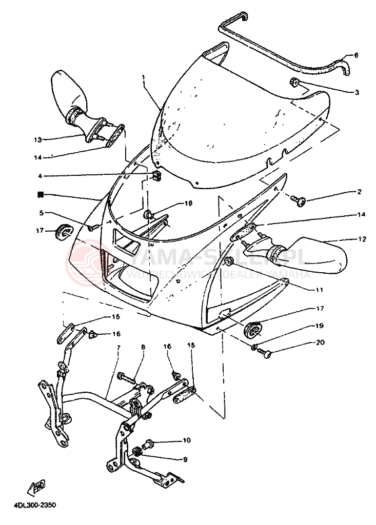 Schemat "Obudowa silnika" do Yamaha TZR125