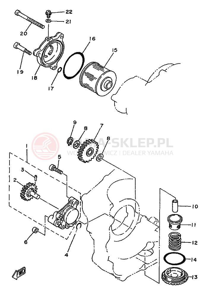 Schemat "Pompa olejowa" do Yamaha SR250SP