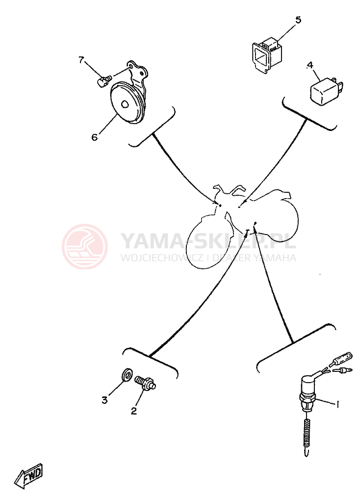 Schemat "układ elektryczny" do Yamaha SR250
