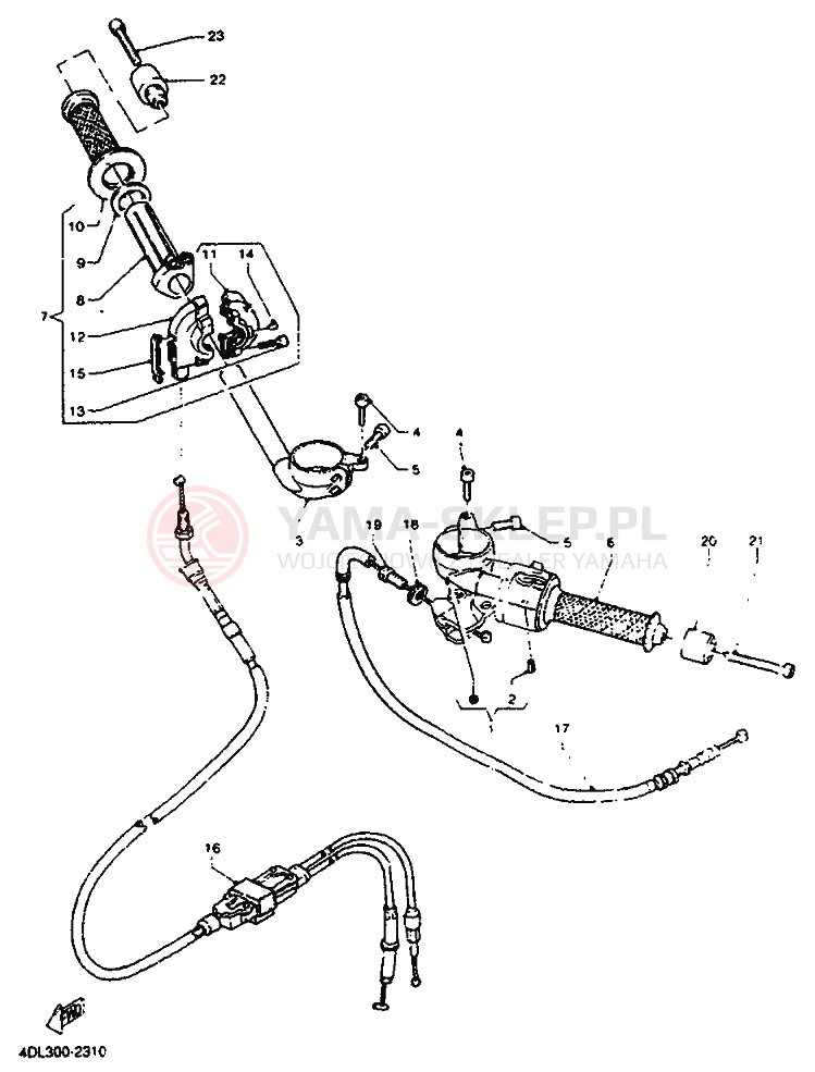 Schemat "Kierownica i osprzęt" do Yamaha TZR125