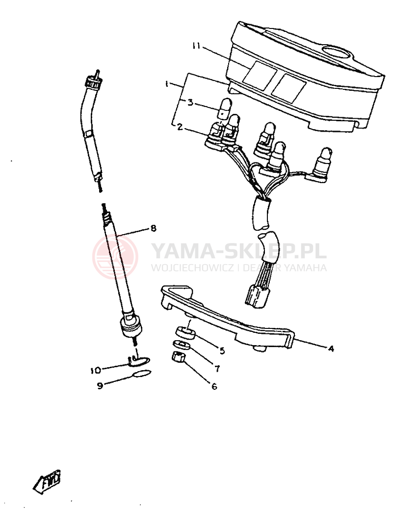 Schemat "Prędkościomierz" do Yamaha SR125