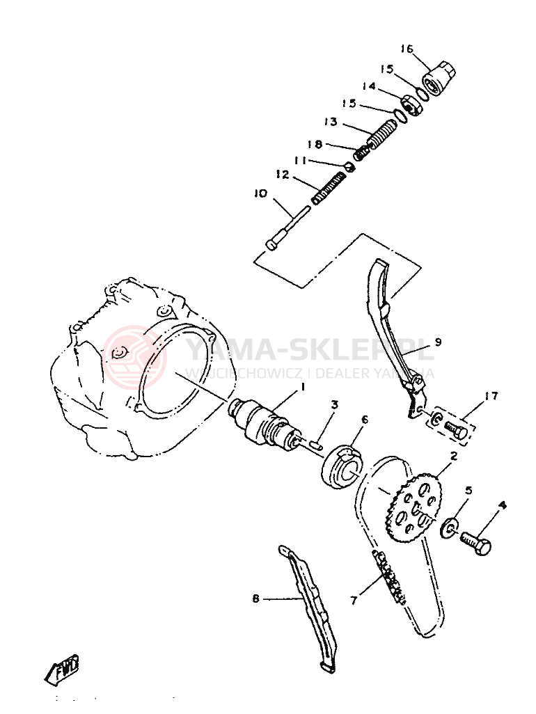 Schemat "Wałek rozrządu" do Yamaha SR125