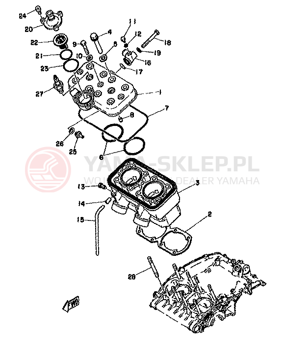 Schemat "głowica" do Yamaha TZ350F