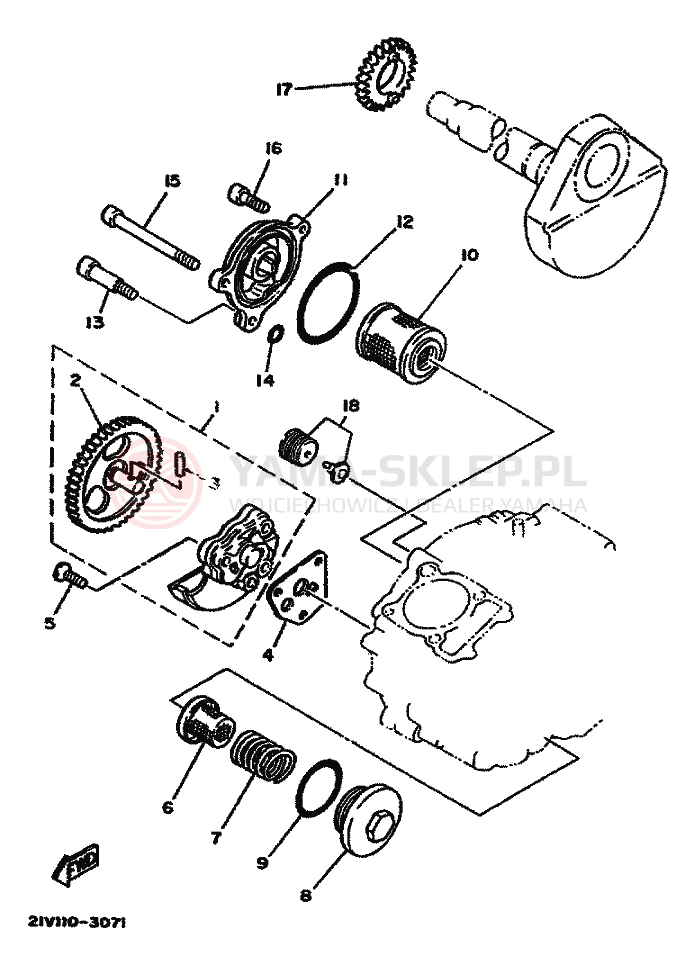 Schemat "Pompa olejowa" do Yamaha YFM200