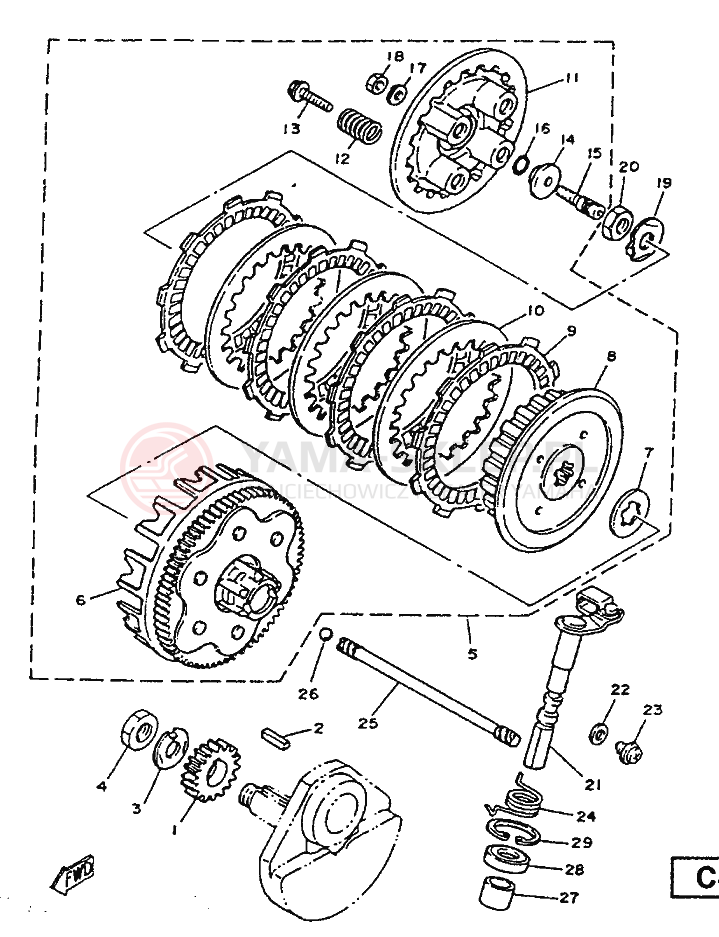 Schemat "sprzęgło" do Yamaha SR125