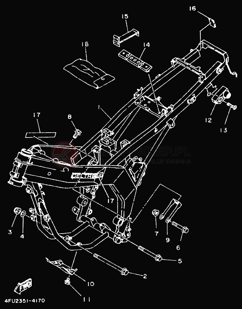 Schemat "rama" do Yamaha TDR125