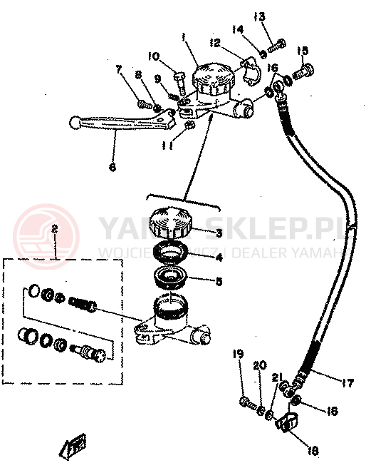 Schemat "Pompa hamulcowa przednia" do Yamaha TZ350F