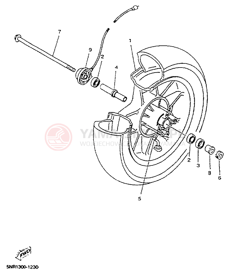 Schemat "Koło przód" do Yamaha MAJESTY