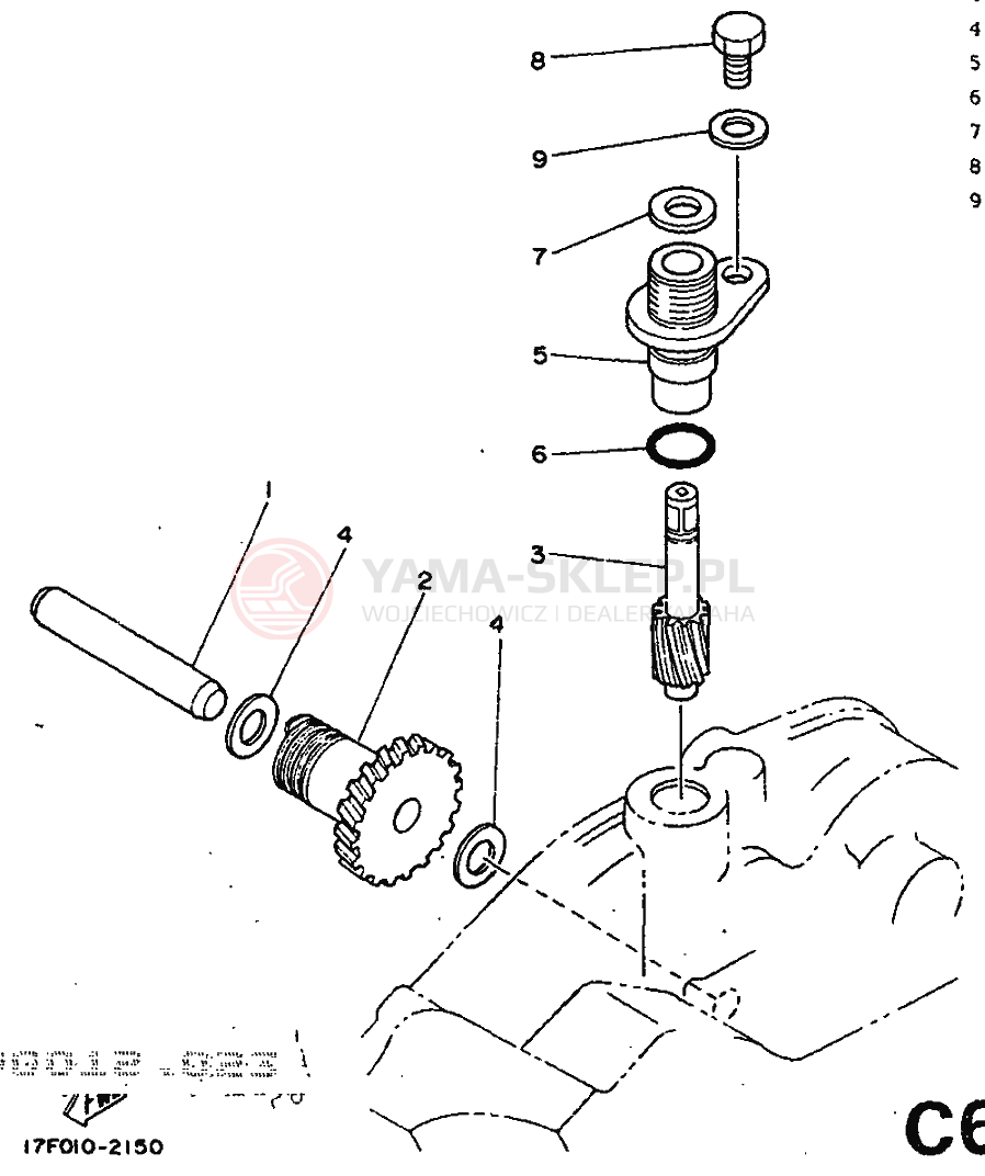 Schemat "PRZEKŁADNIA OBROTOMIERZA" do Yamaha DT125R