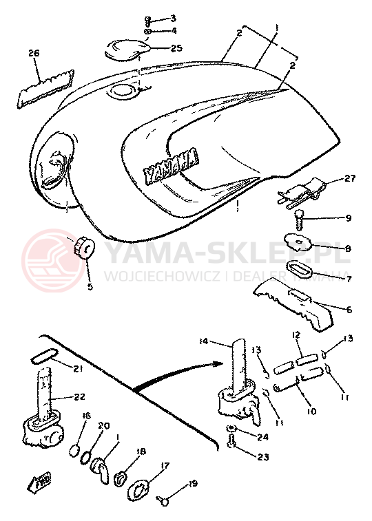 Schemat "zbiornik paliwa" do Yamaha XJ650