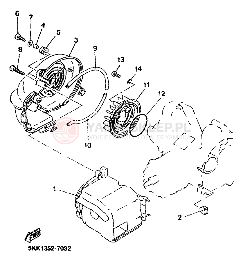 Schemat "POKRYWA I WENTYLATOR" do Yamaha NEOS