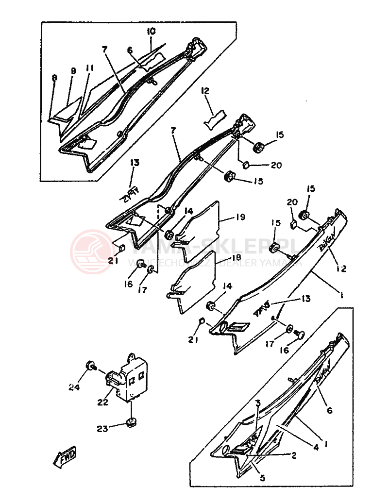 Schemat "Pokrywa boczna" do Yamaha TZR125