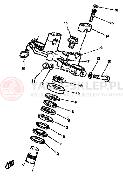 Schemat "Półki zawieszenia" do Yamaha RD350LC