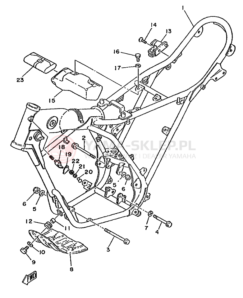 Schemat "rama" do Yamaha DT125-MX