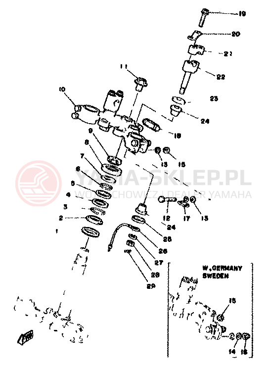 Schemat "Półki zawieszenia" do Yamaha XT500