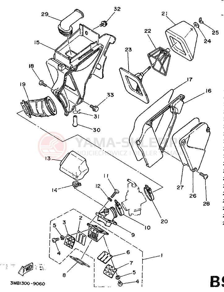 Schemat "Wtrysk paliwa" do Yamaha DT125R