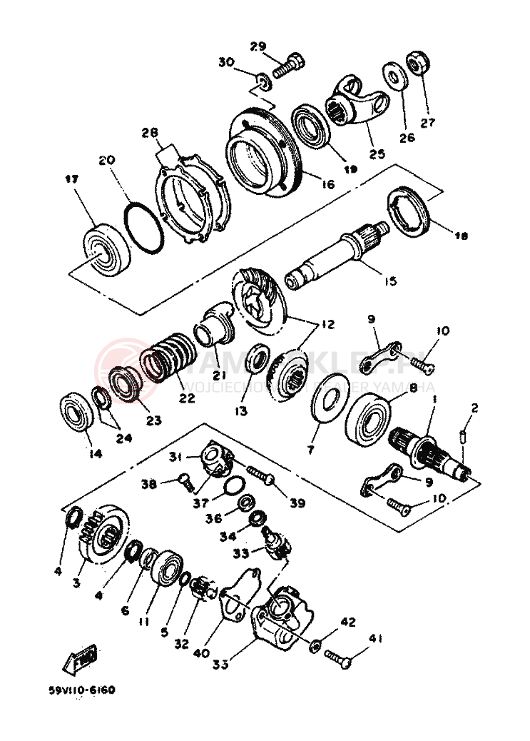 Schemat "Przeniesienie napędu" do Yamaha YFM225N