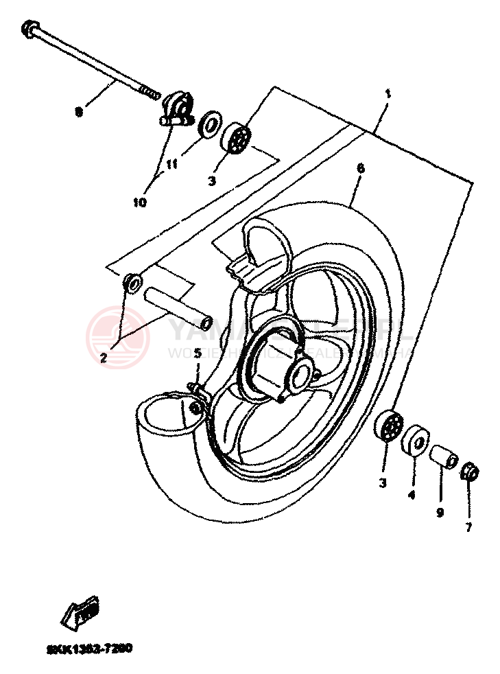 Schemat "Koło przód" do Yamaha NEOS