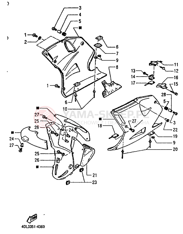 Schemat "POKRYWA SILNIKA 2" do Yamaha TZR125
