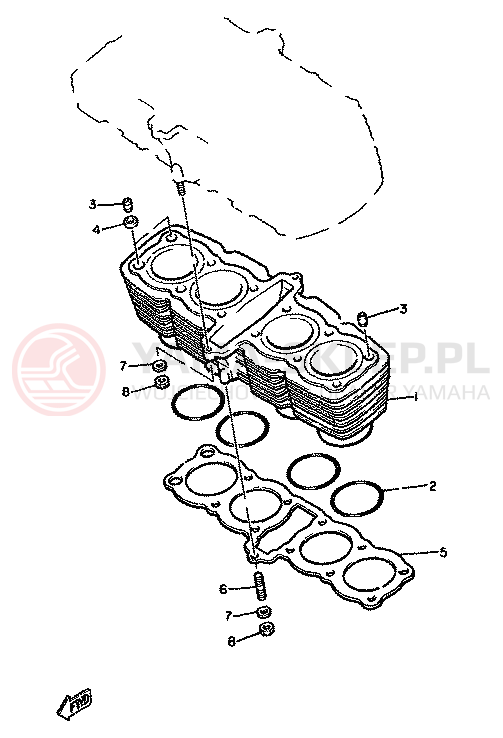 Schemat "cylinder" do Yamaha XJ650