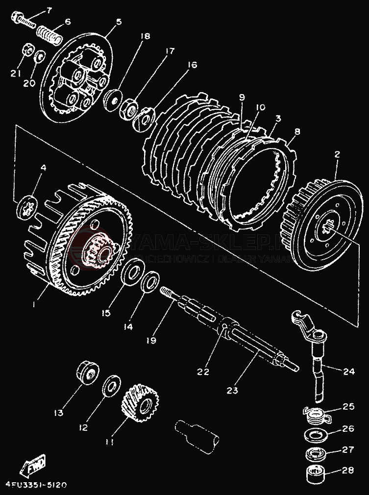 Schemat "sprzęgło" do Yamaha TDR125