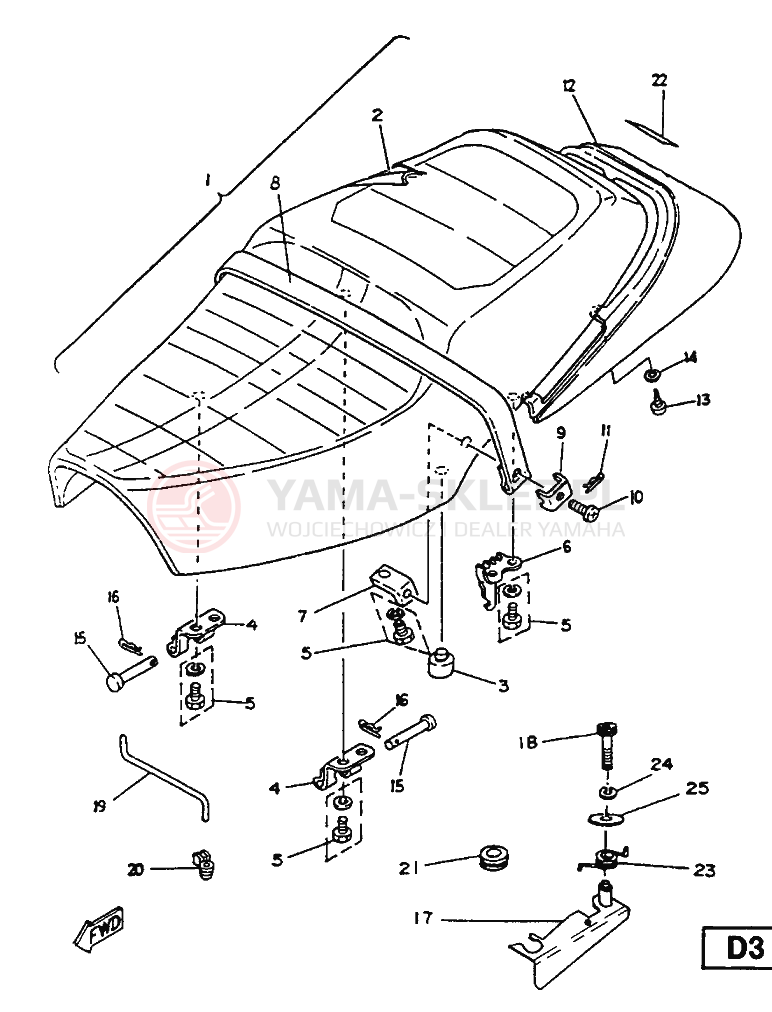 Schemat "siedzenie" do Yamaha SR125