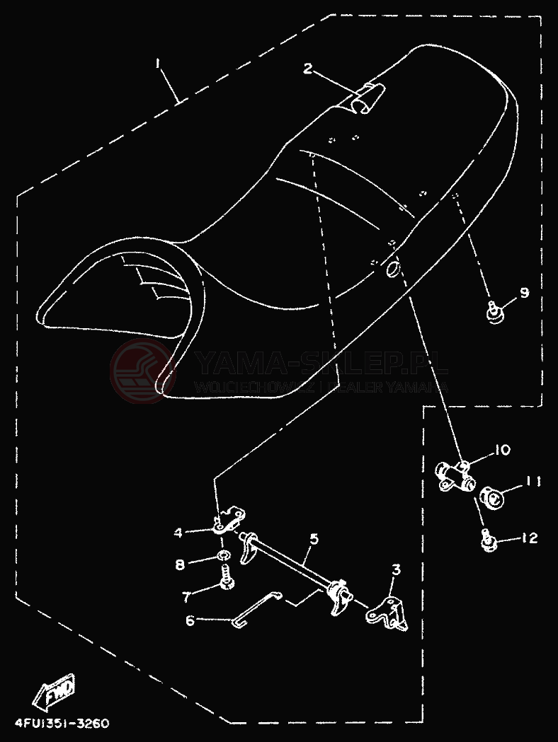 Schemat "siedzenie" do Yamaha TDR125