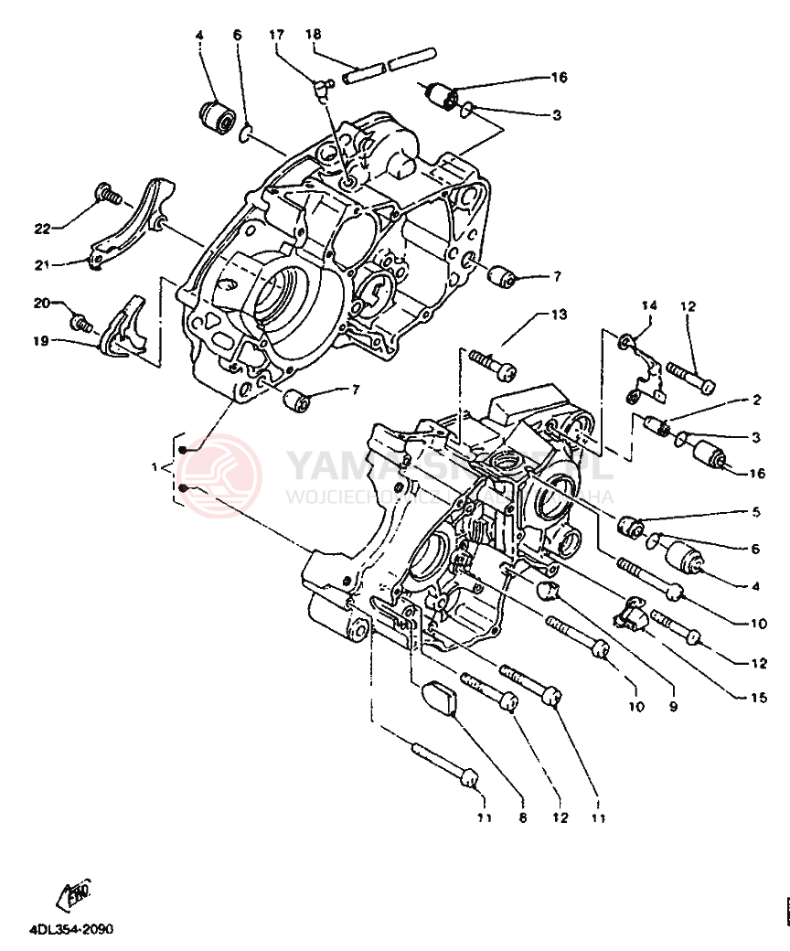 Schemat "Obudowa silnika" do Yamaha TZR125