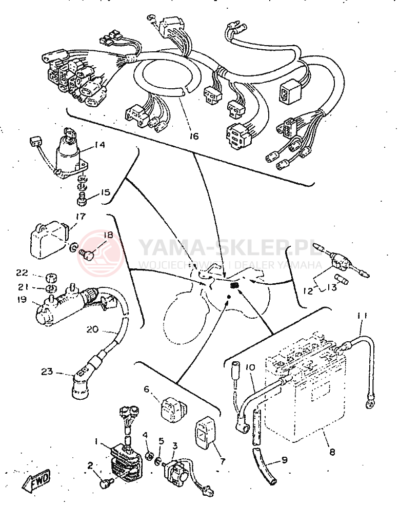 Schemat "układ elektryczny" do Yamaha SR250