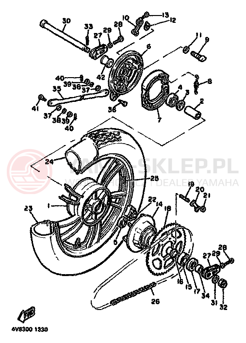 Schemat "Koło tył" do Yamaha XJ550