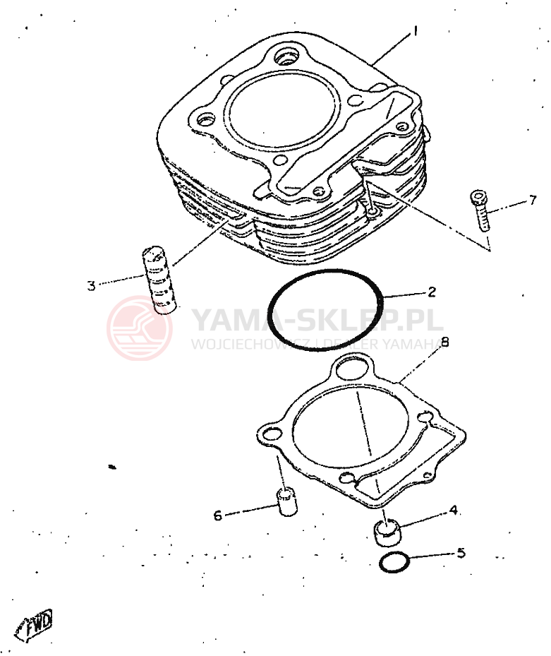 Schemat "cylinder" do Yamaha SR250