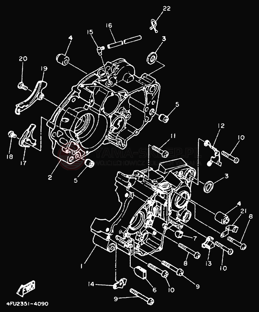 Schemat "Obudowa silnika" do Yamaha TDR125