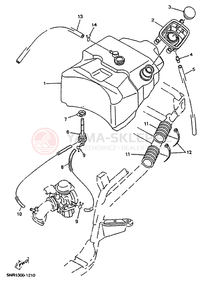 Schemat "zbiornik paliwa" do Yamaha MAJESTY