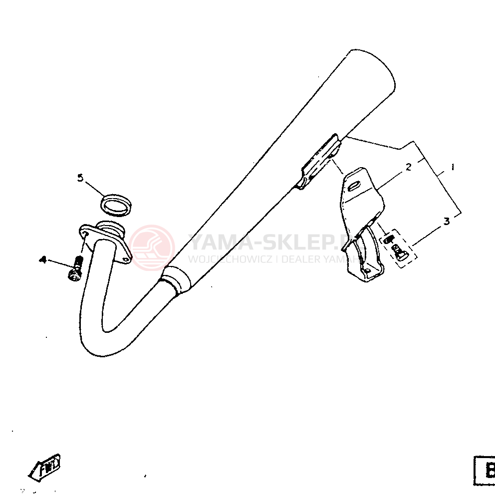Schemat "Wydech końcowy" do Yamaha SR125