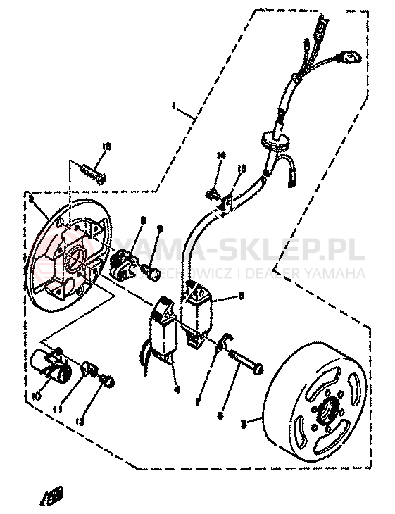 Schemat "OBUDOWA KOŁA ZAMACHOWEGO" do Yamaha TY50M