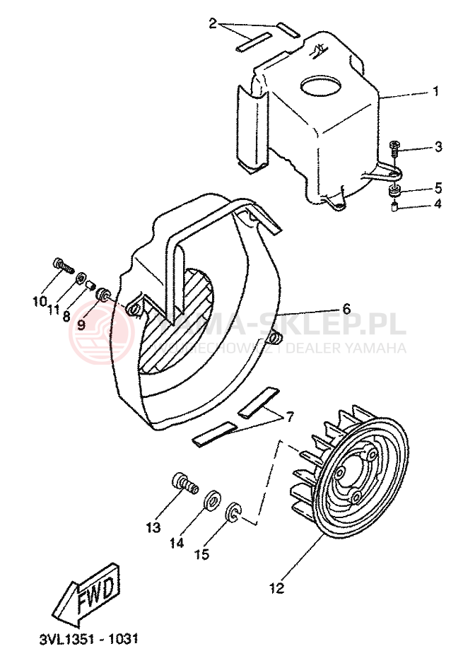 Schemat "POKRYWA I WENTYLATOR" do Yamaha BWS